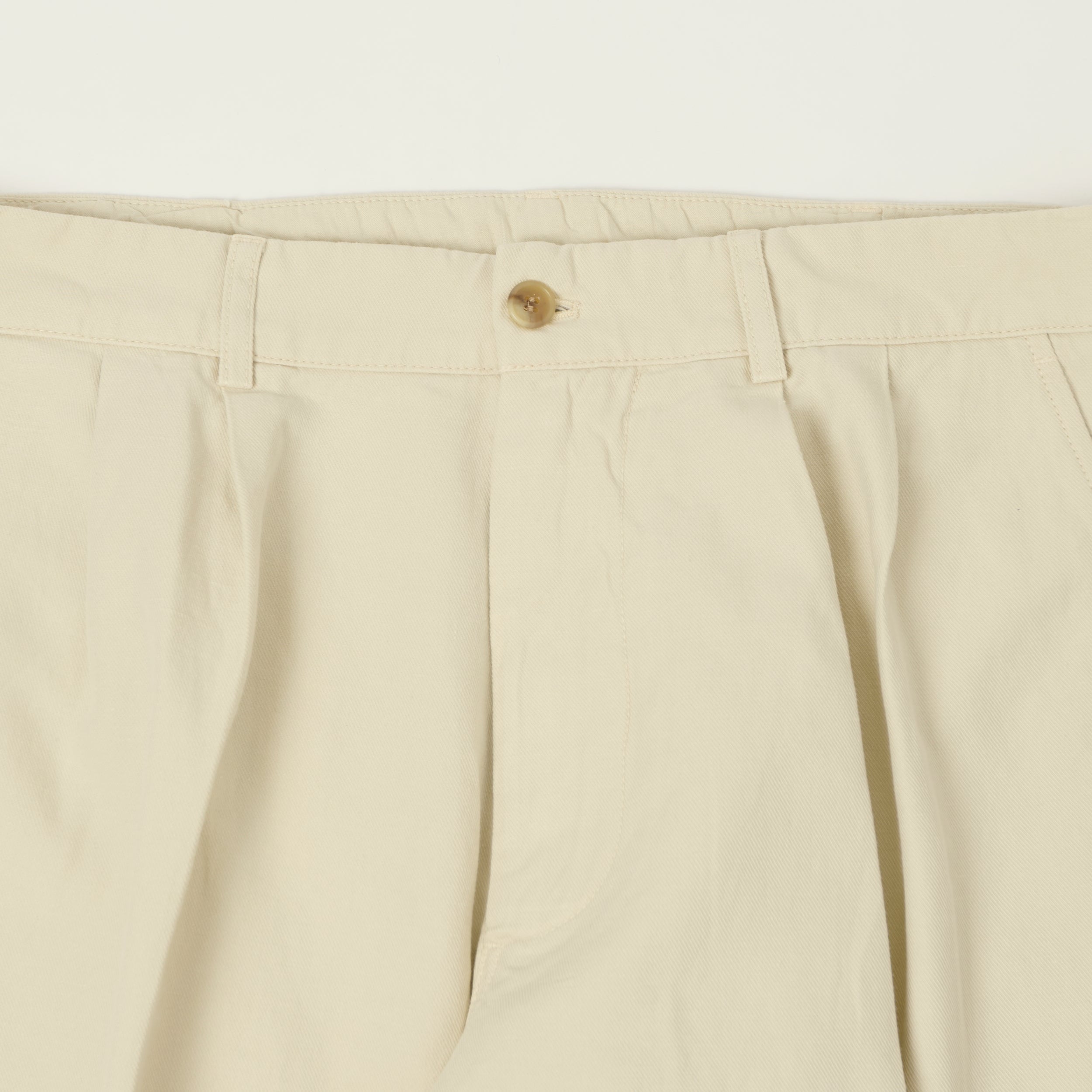 Knickerbocker 'Canal' Pleated Cotton Linen Trouser - Birch
