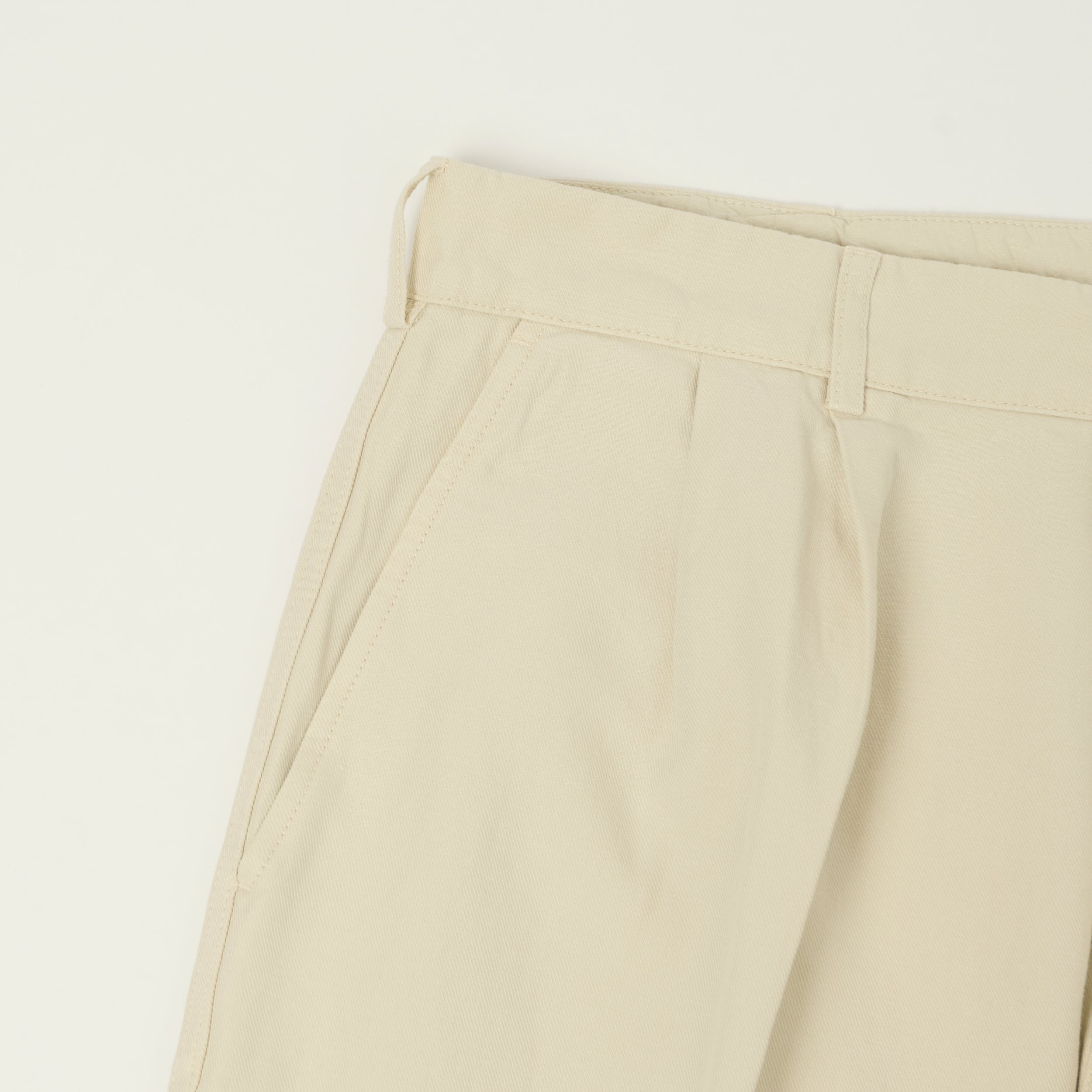 Knickerbocker 'Canal' Pleated Cotton Linen Trouser - Birch