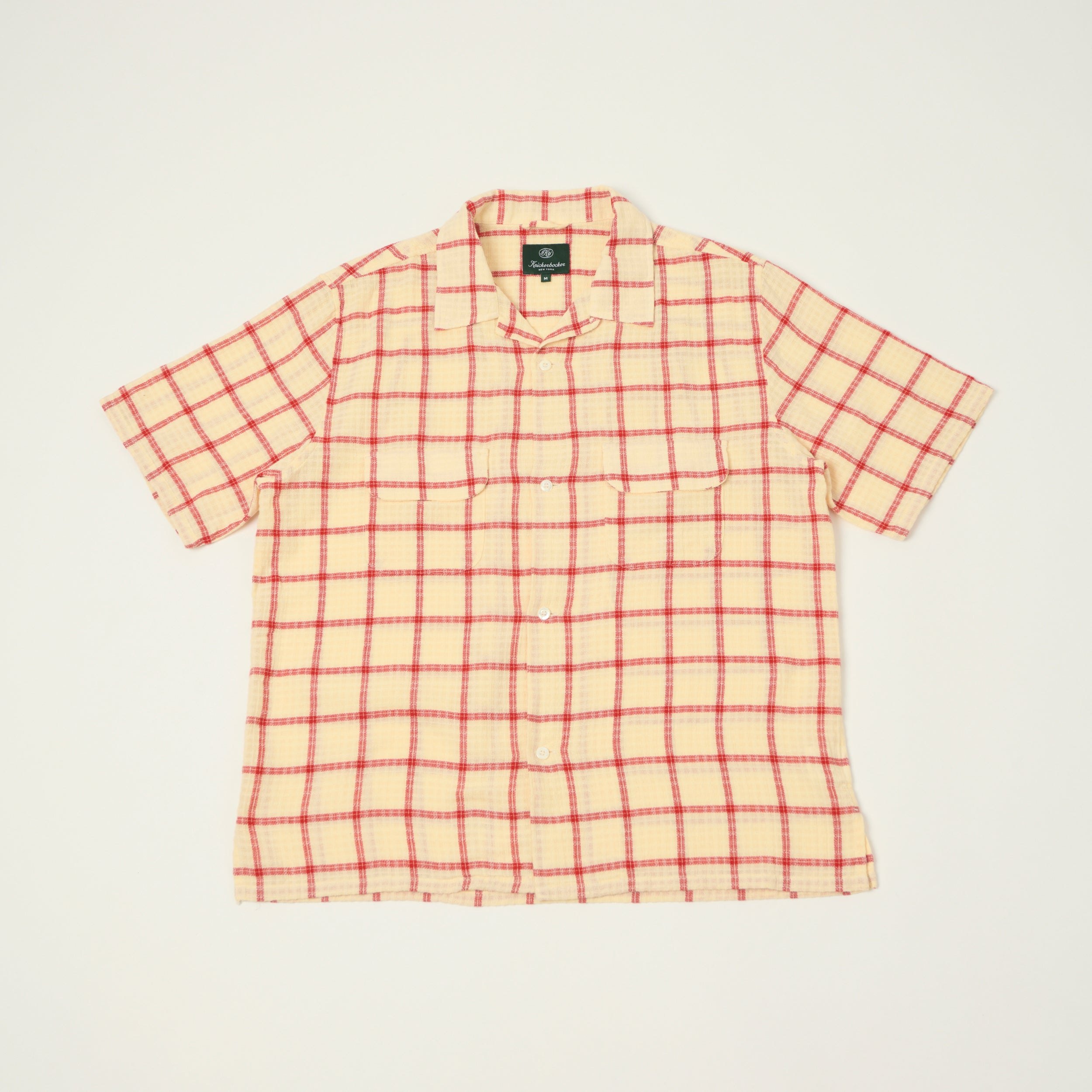 Knickerbocker 'Loom' Cotton Check Shirt - Ecru