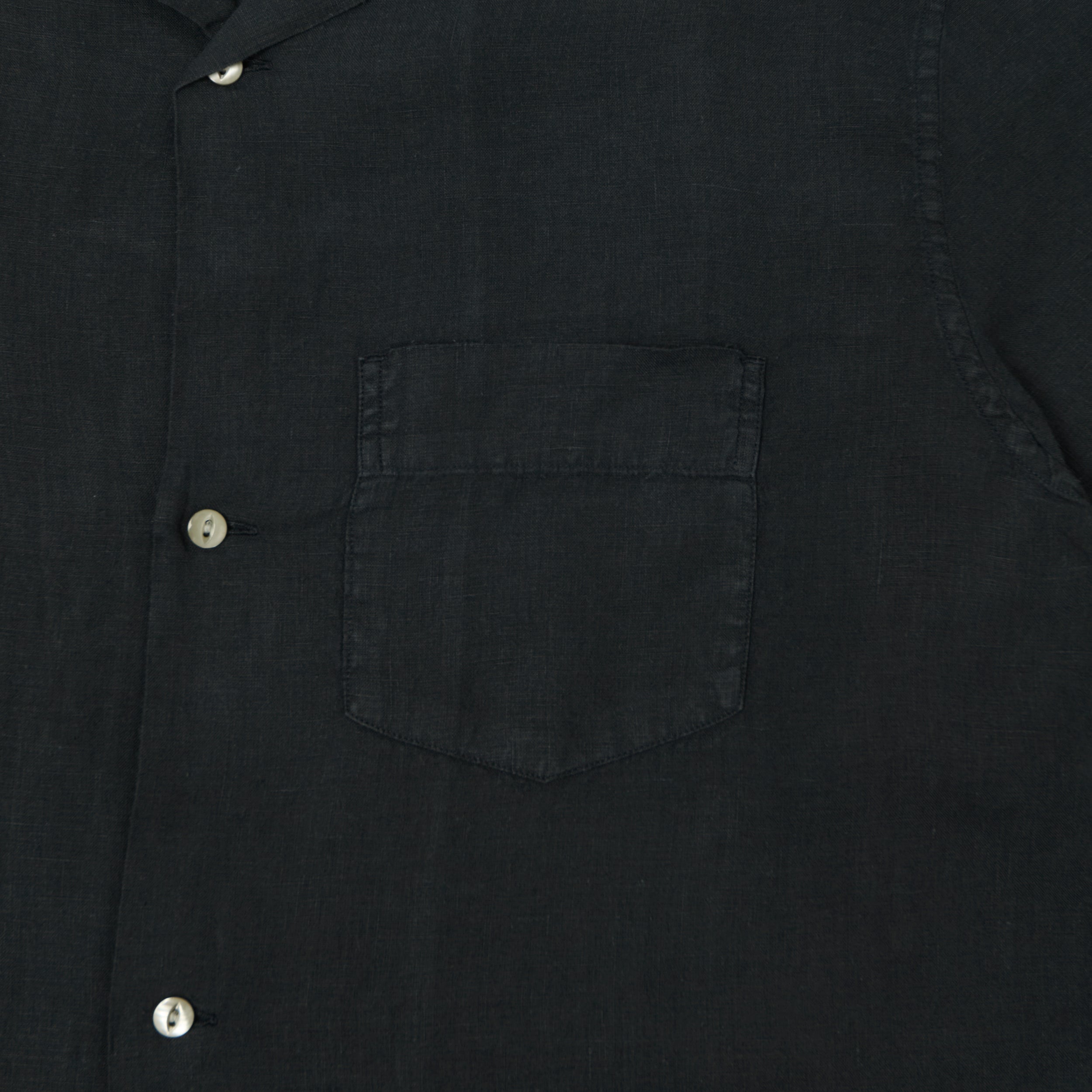 Knickerbocker 'Marina' Linen Camp Shirt - Black