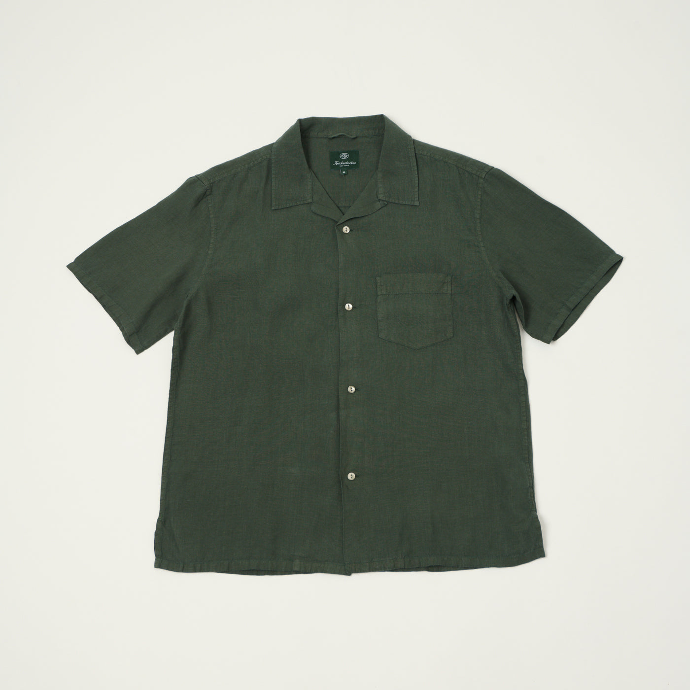 Knickerbocker 'Marina' Linen Camp Shirt - Deep Forest