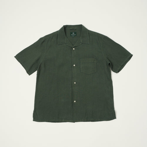 Knickerbocker 'Marina' Linen Camp Shirt - Deep Forest