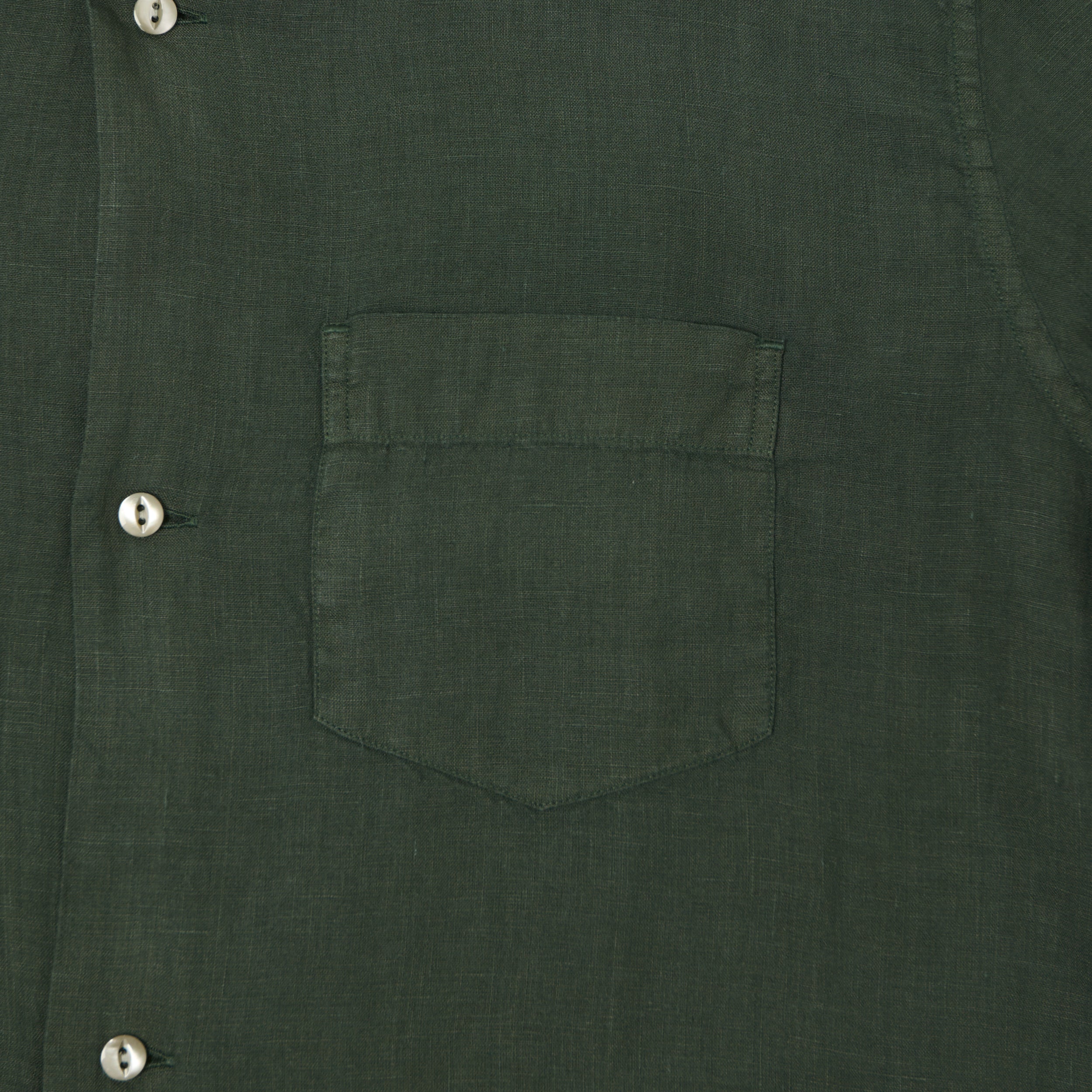 Knickerbocker 'Marina' Linen Camp Shirt - Deep Forest