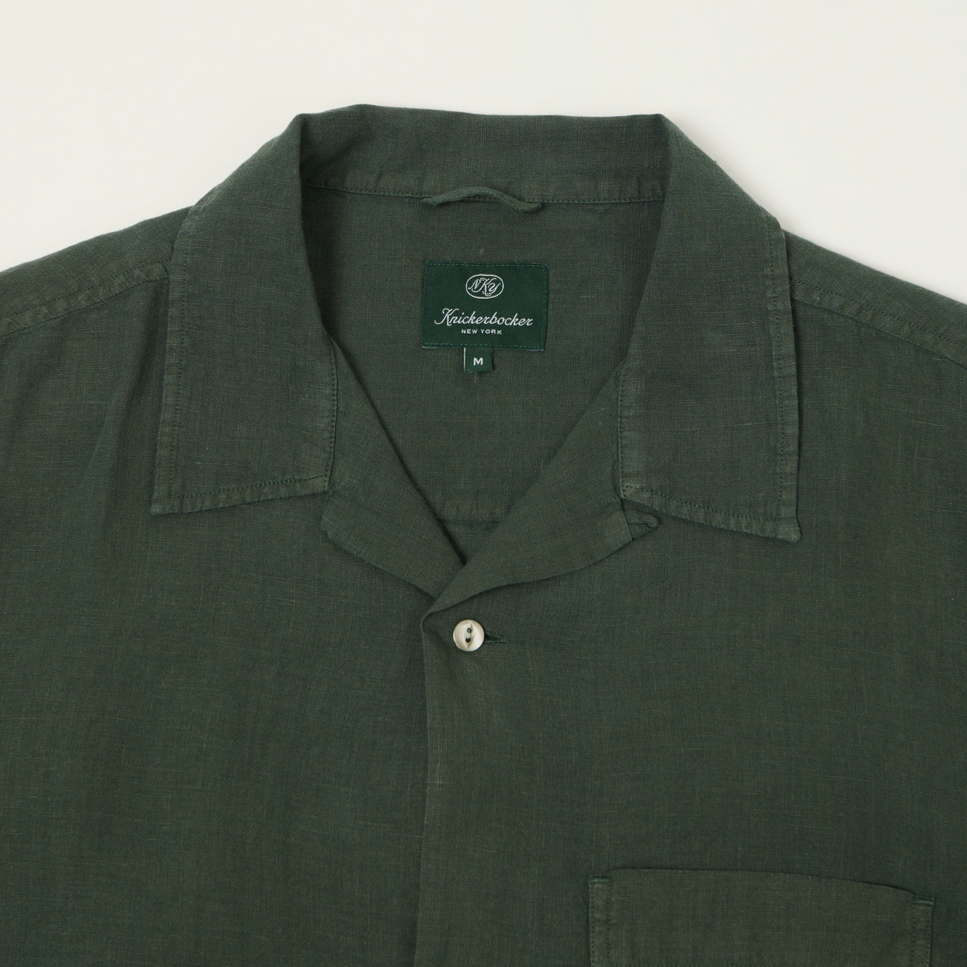 Knickerbocker 'Marina' Linen Camp Shirt - Deep Forest