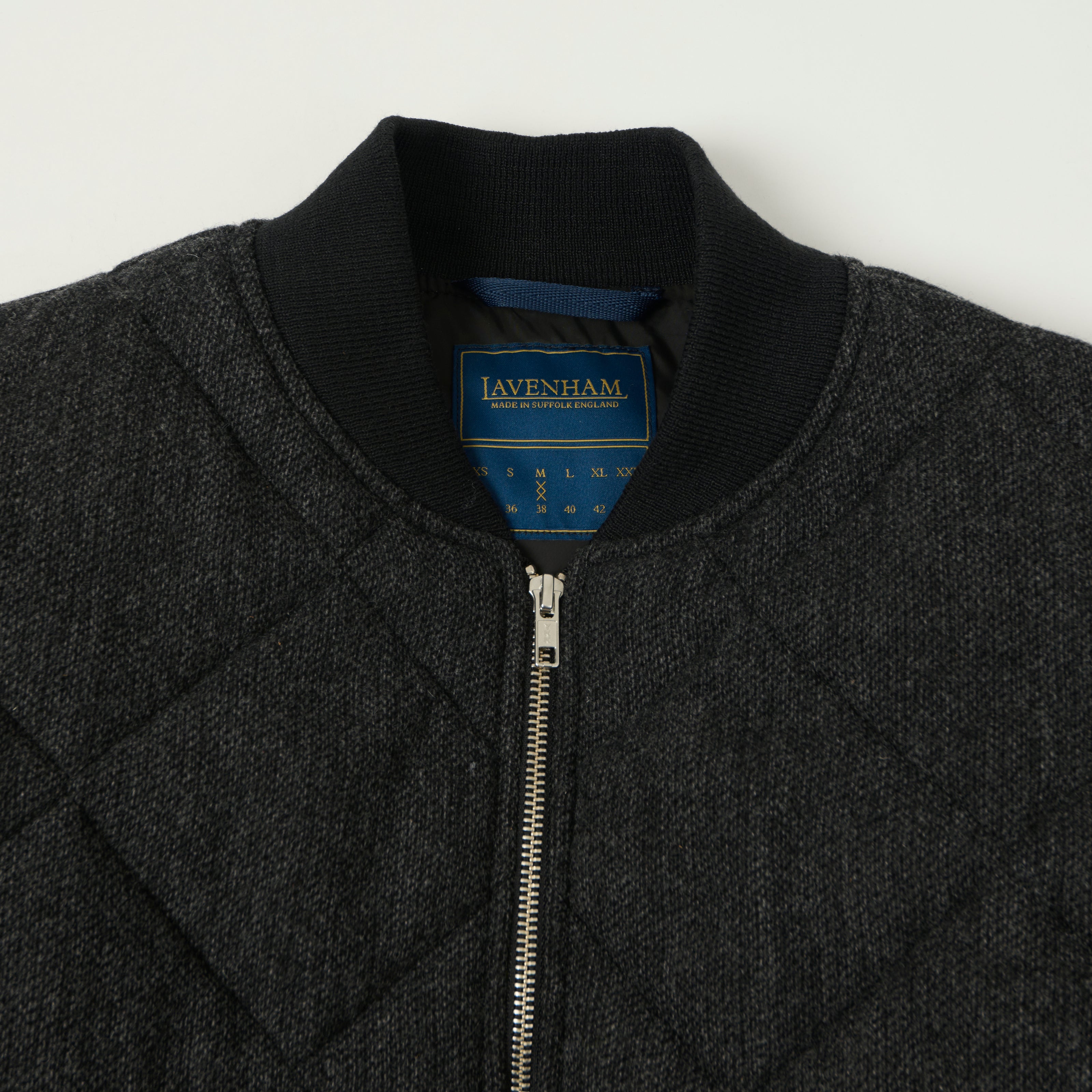 Lavenham Big Quilt Wool Bomber Jacket - Charcoal