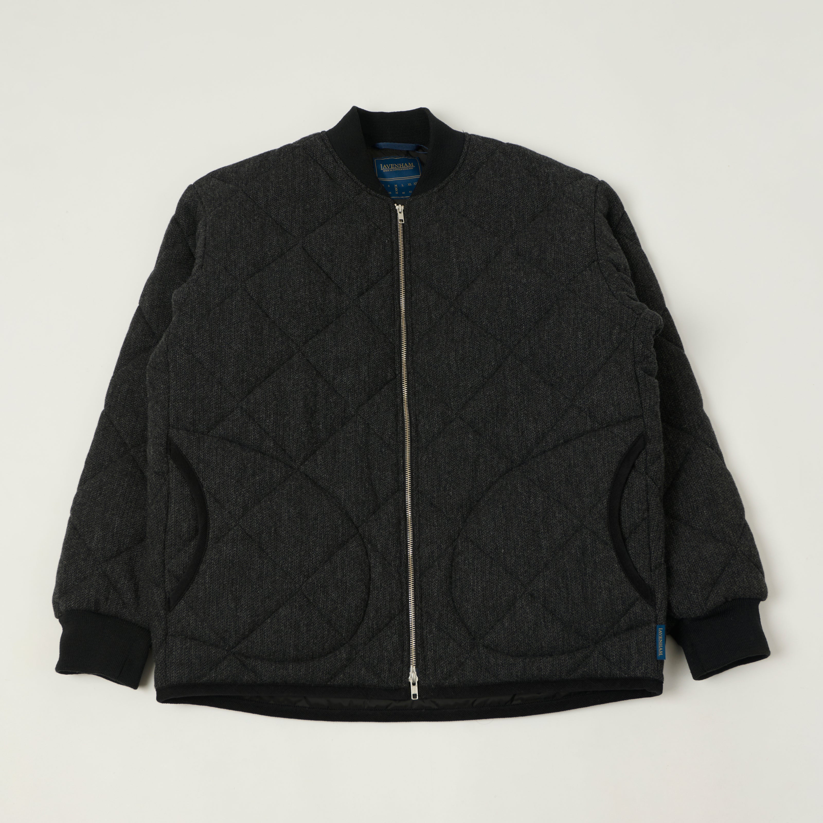 Lavenham Big Quilt Wool Bomber Jacket - Charcoal