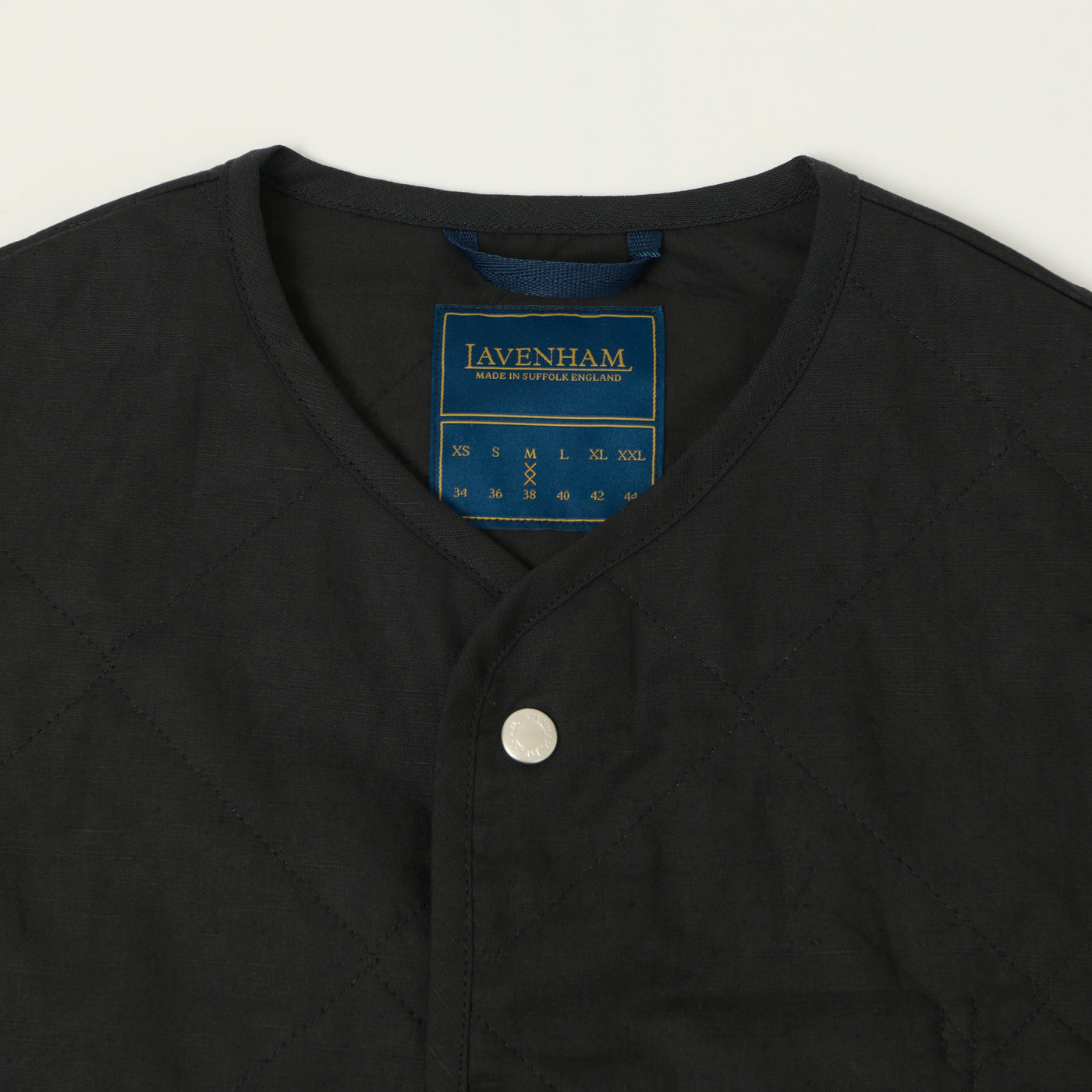 Lavenham Linen/Cotton Unwadded 'Thornham' Gilet - Onyx