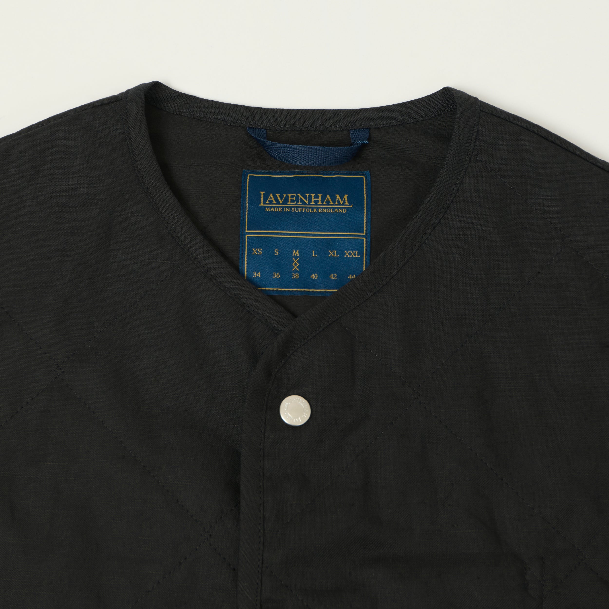 Lavenham Linen/Cotton Unwadded 'Thornham' Gilet - Onyx