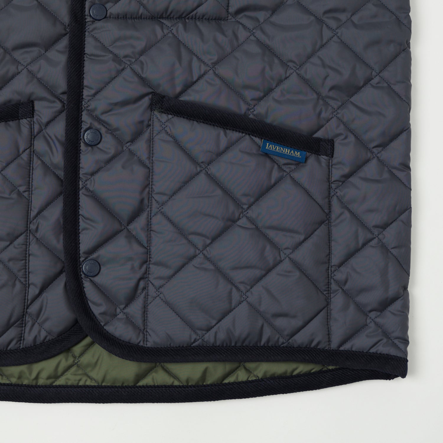 Lavenham Thornham Quilted Gilet - Suffolk Navy/Olive Green
