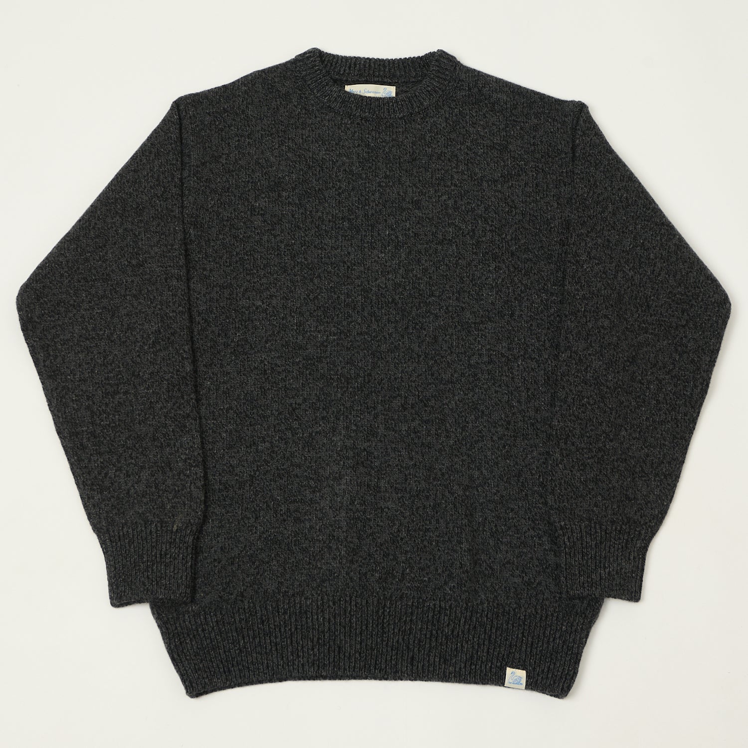 Merz b. Schwanen 'Good Basics' Wool Cashmere Knit Pullover - Grey Melange/Black