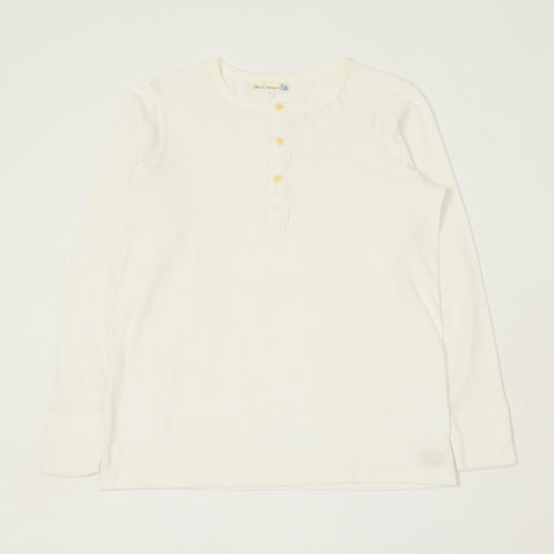 Merz b. Schwanen 1930s Long Sleeve Henley - White