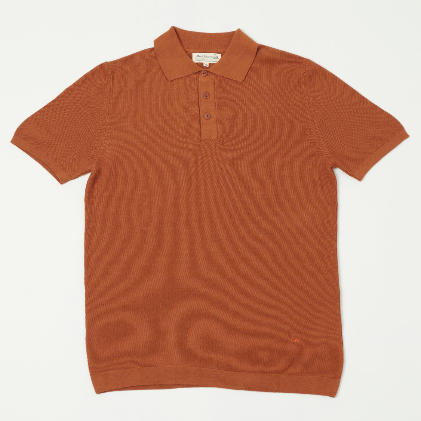 Merz b. Schwanen 'Good Basics' Plant Based Pique Polo Shirt - Caramel