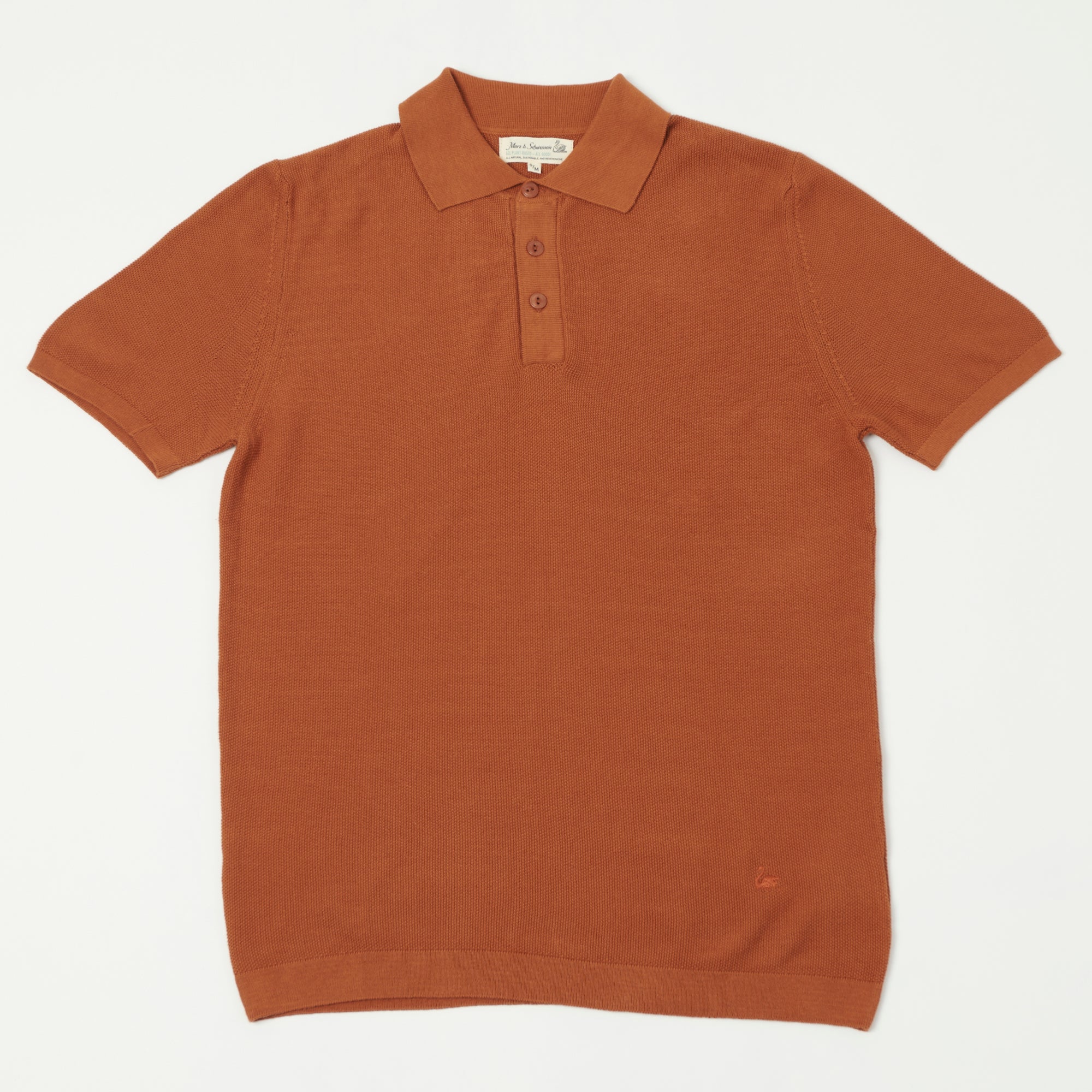 Merz b. Schwanen 'Good Basics' Plant Based Pique Polo Shirt - Caramel