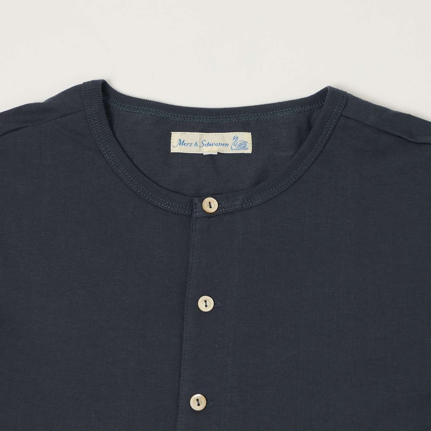 Merz b. Schwanen 206 Long Sleeve Henley - Navy