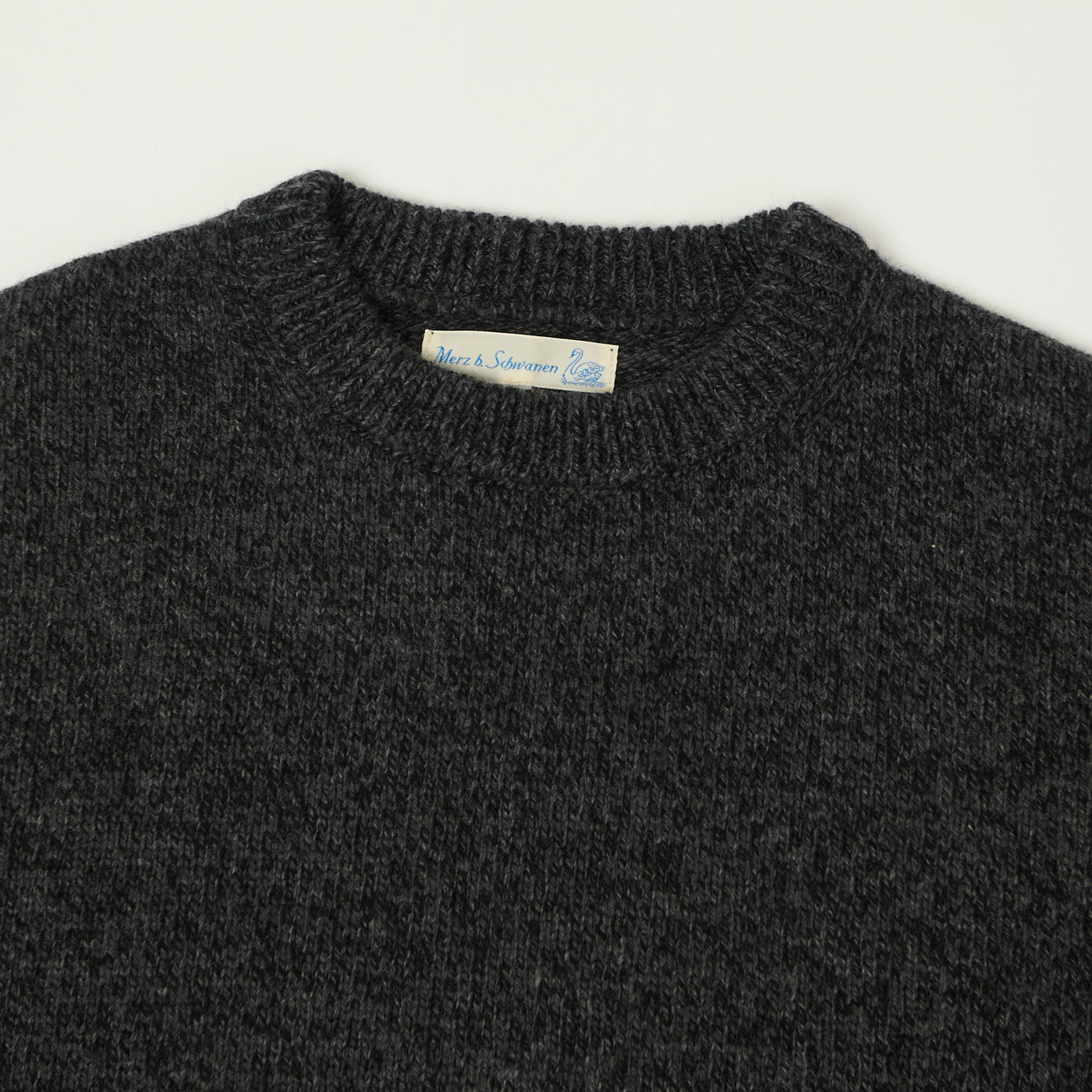 Merz b. Schwanen 'Good Basics' Wool Cashmere Knit Pullover - Grey Melange/Black