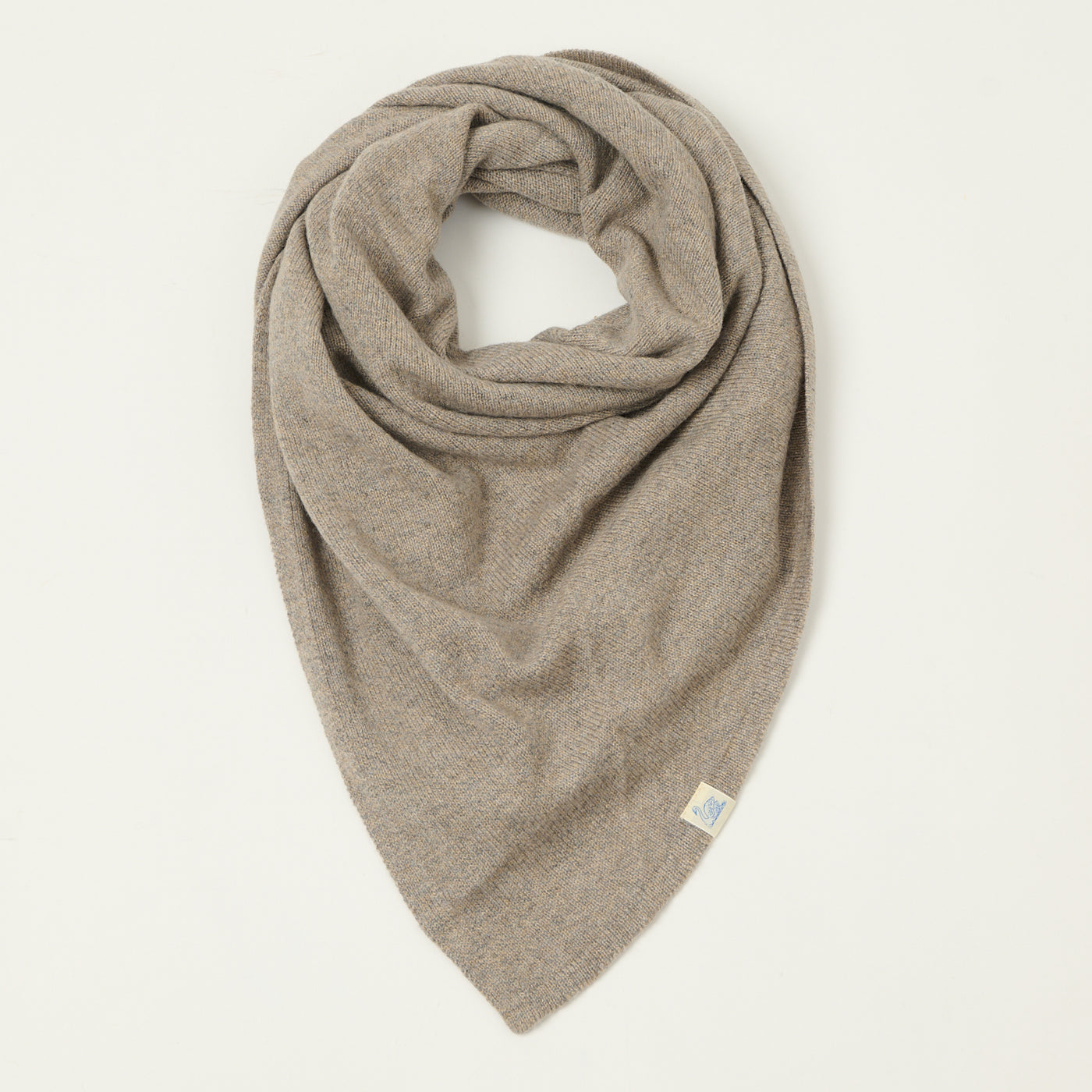 Merz b. Schwanen 'Good Basics' Merino/Cashmere/Silk Triangle Scarf - Faded Grain