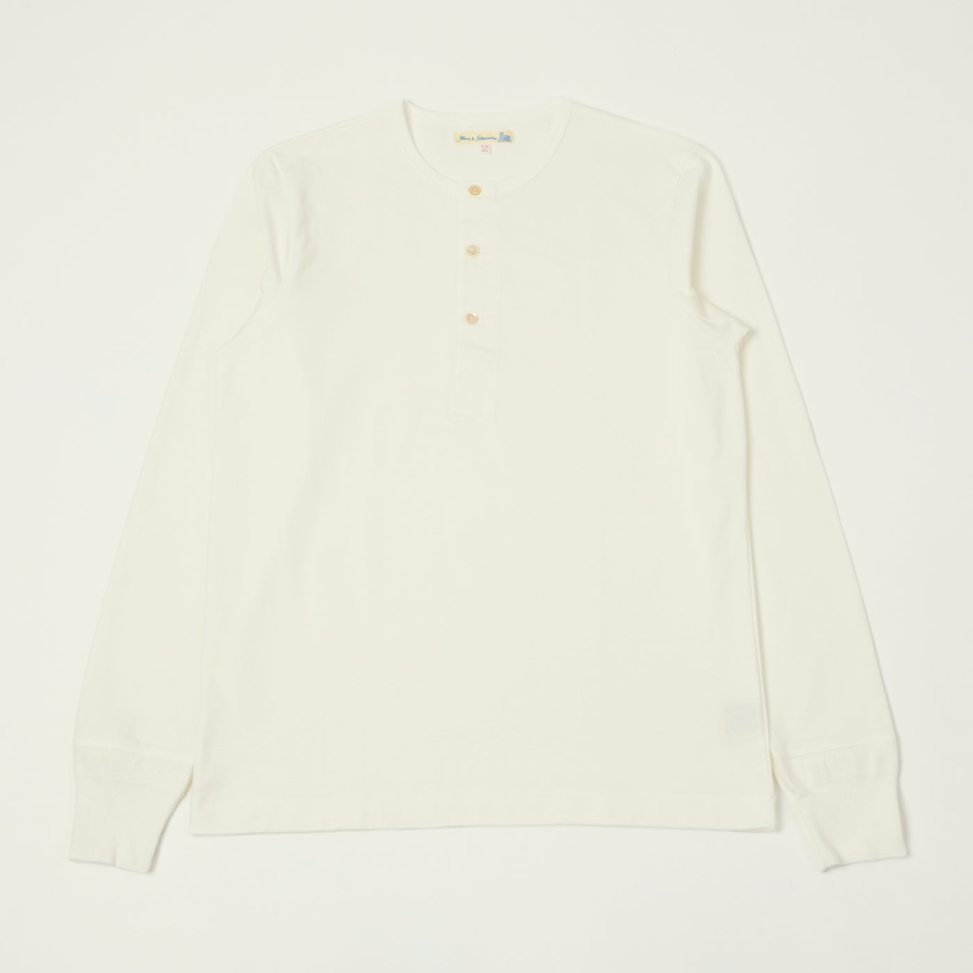 Merz b. Schwanen 2M06 Classic Long Sleeve Henley - White