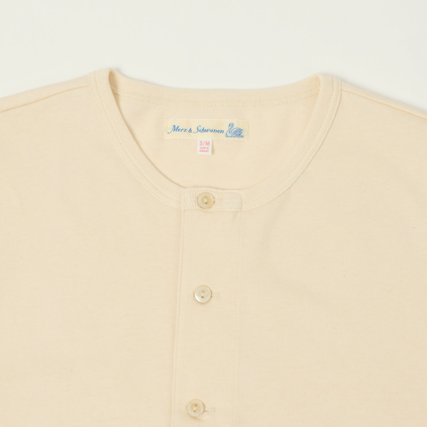 Merz b. Schwanen 2M06 Classic Long Sleeve Henley - Nature