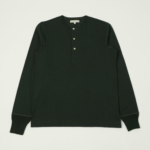 Merz b. Schwanen 2M06 Classic Long Sleeve Henley - Forest