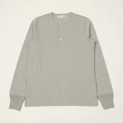 Merz b. Schwanen 2M06 Classic Long Sleeve Henley - Grey Melange