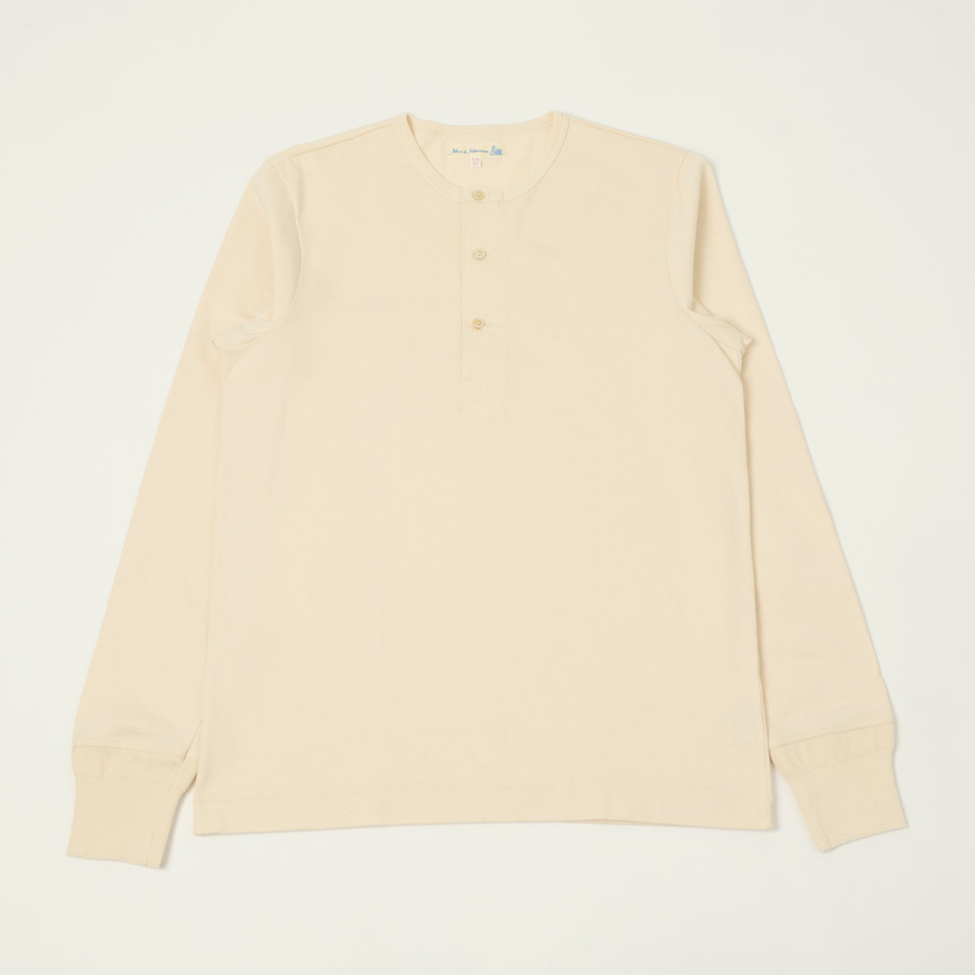 Merz b. Schwanen 2M06 Classic Long Sleeve Henley - Nature