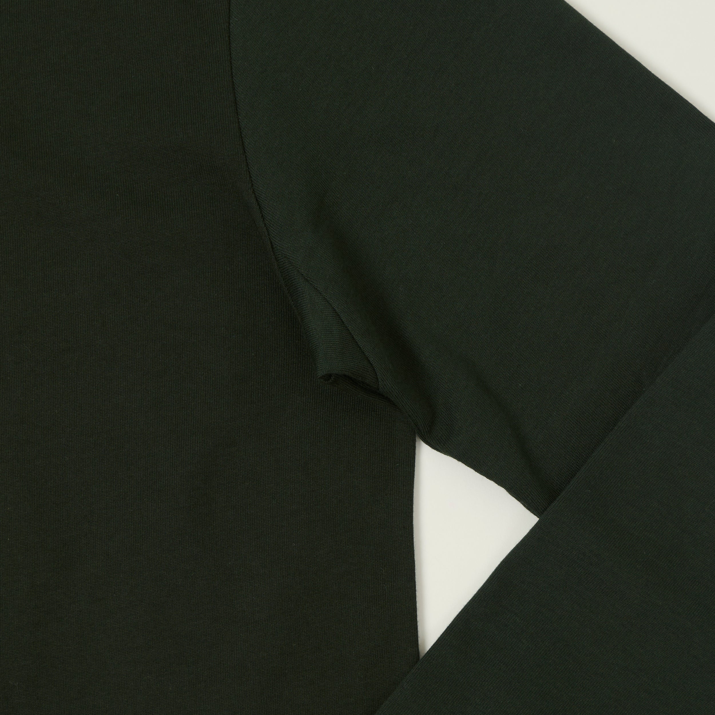 Merz b. Schwanen 2M16LS Classic Cropped Jersey Long Sleeve T-Shirt - Forest