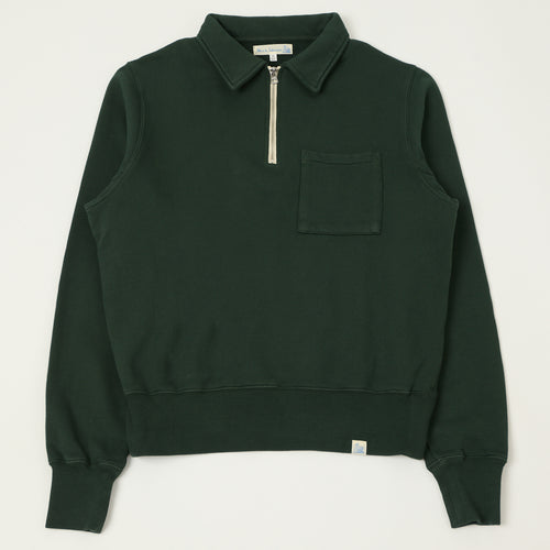 Merz b. Schwanen 'Good Basics' Quarter Zip Sweatshirt - Forest