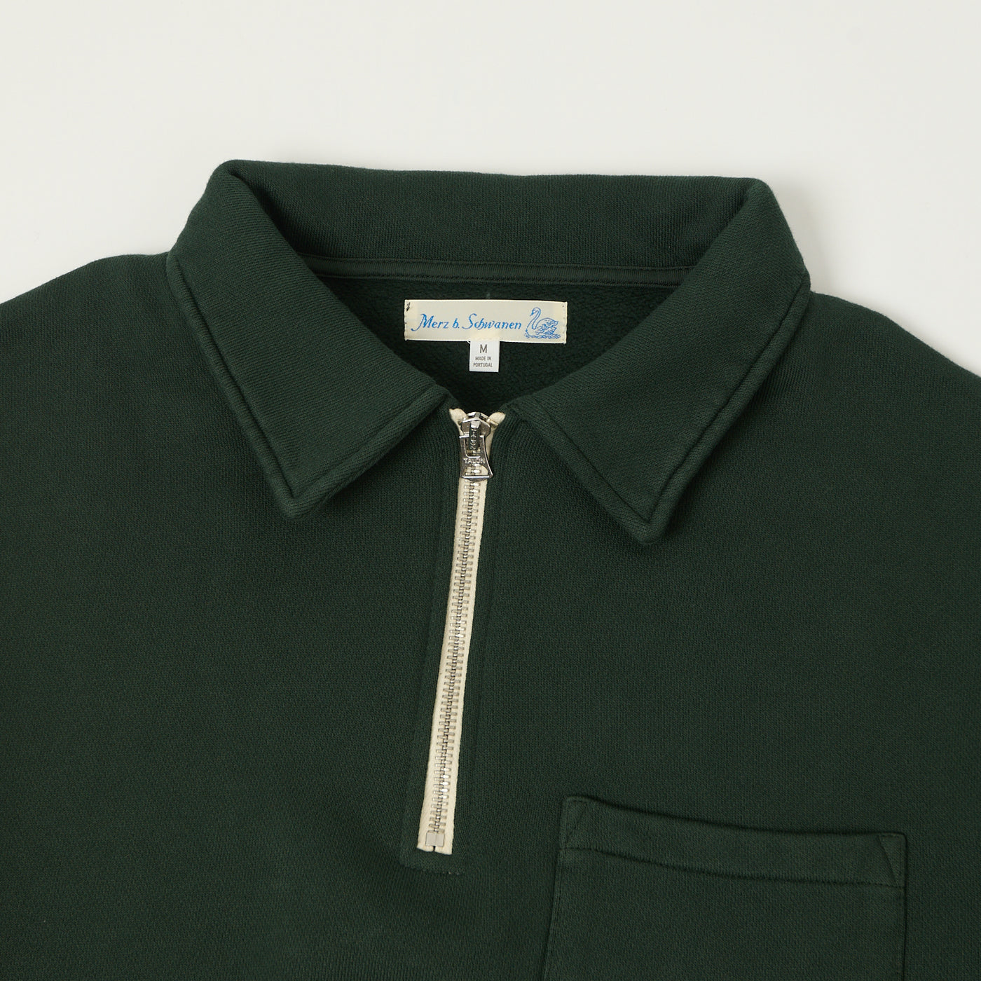 Merz b. Schwanen 'Good Basics' Quarter Zip Sweatshirt - Forest