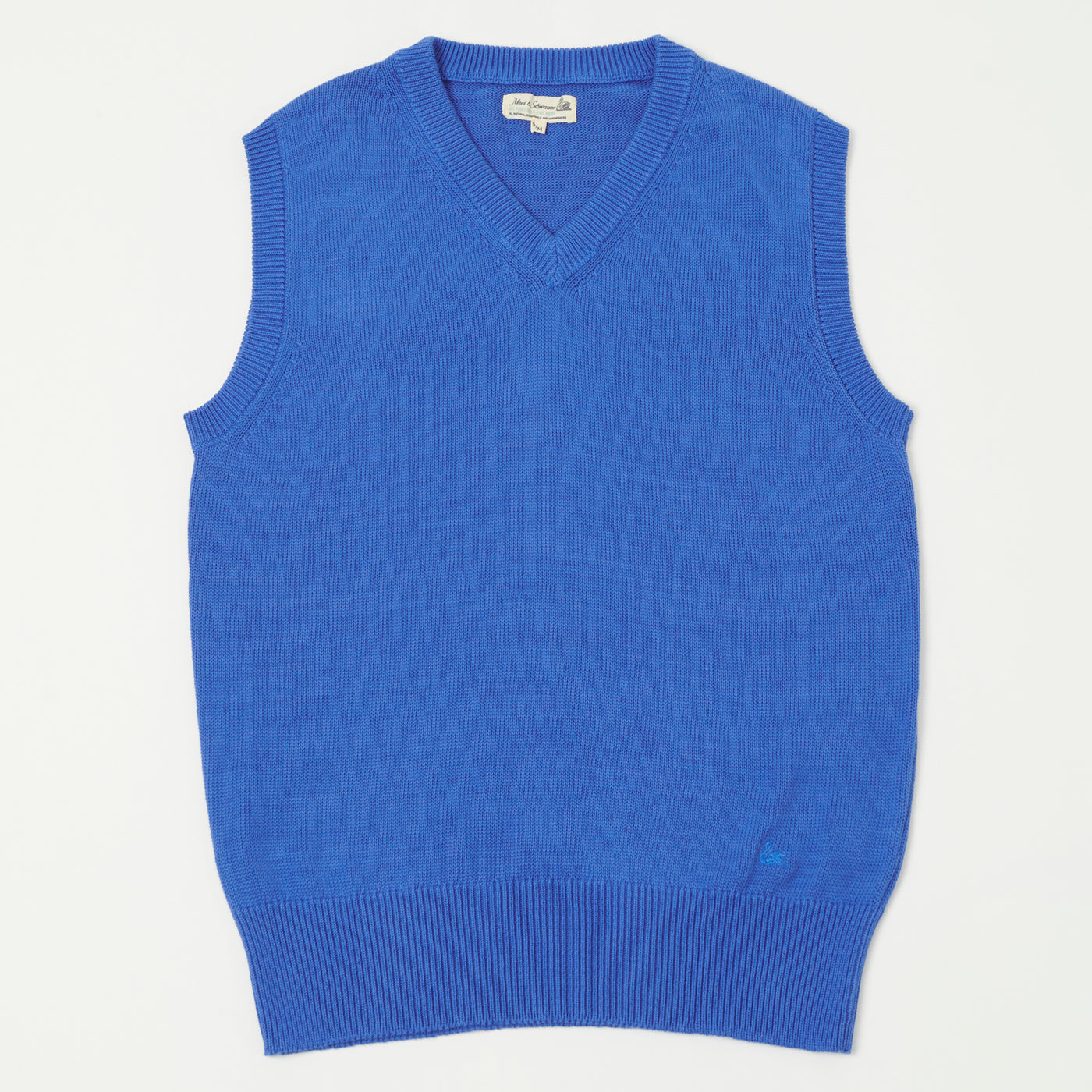 Merz b. Schwanen 'Good Basics' Plant Based Sweater Vest - Washed Blue