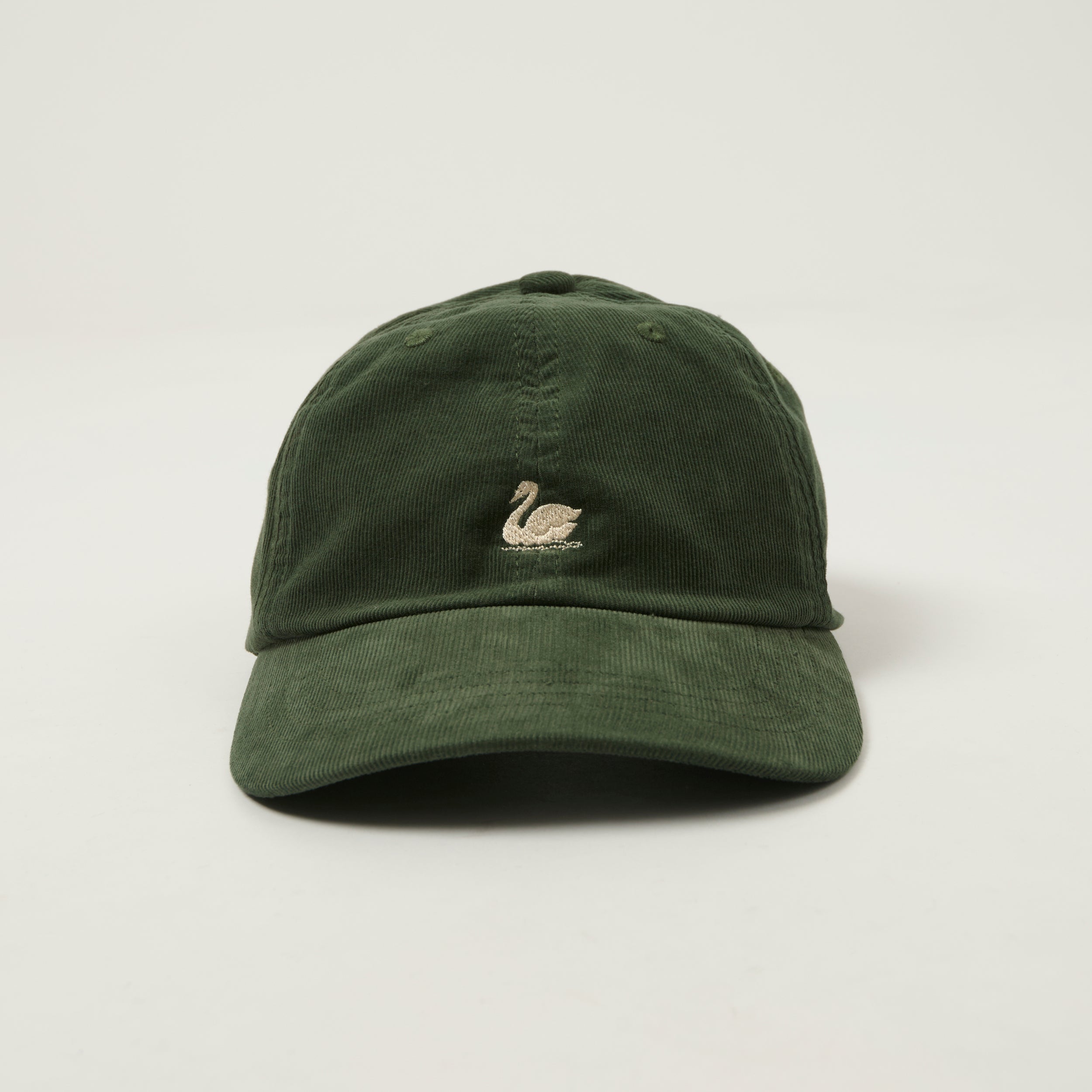 Merz b. Schwanen 'Good Basics' Swan Logo Cotton Corduroy Cap - Forest