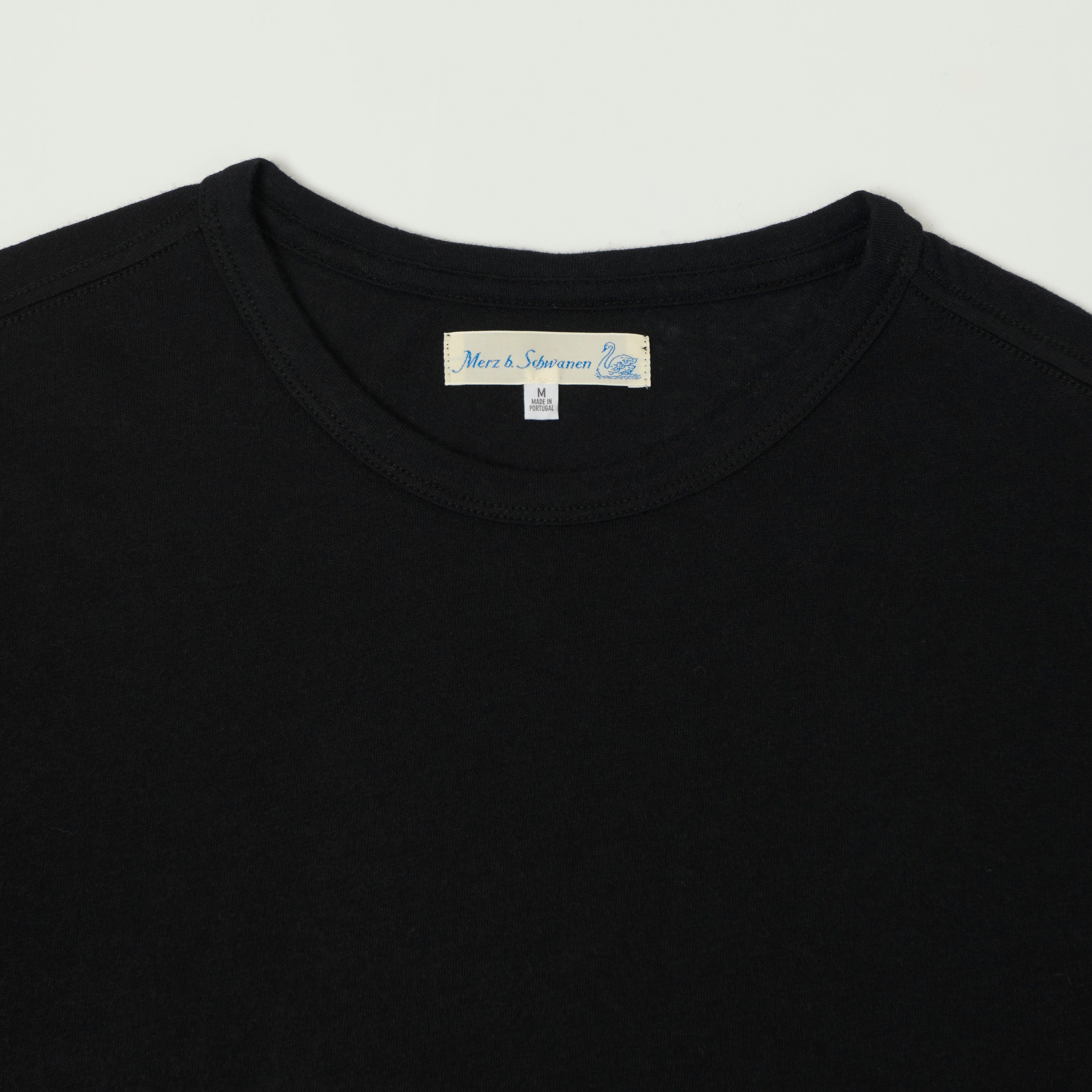 Merz b. Schwanen Cashmere Cotton T-Shirt - Deep Black