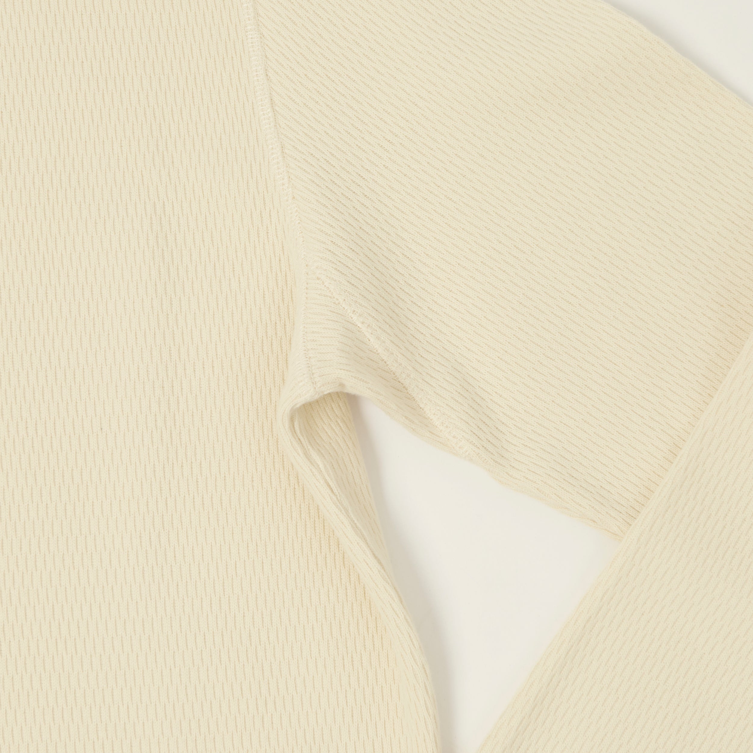 Merz b. Schwanen Classic Fit Long Sleeve Thermal Henley - Nature