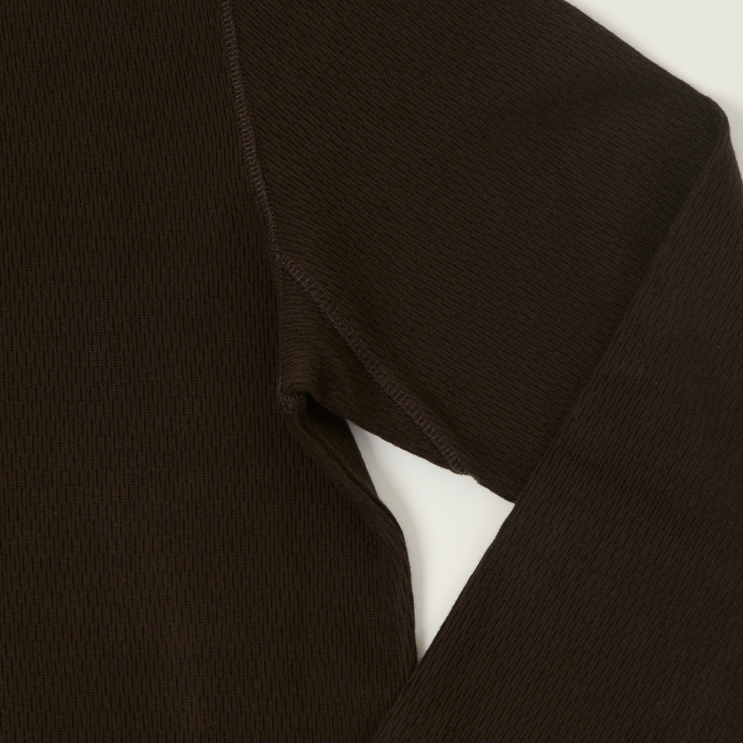Merz b. Schwanen Classic Fit Long Sleeve Thermal Henley - Espresso