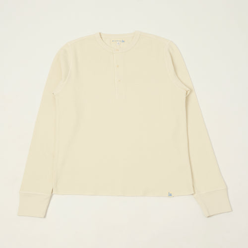 Merz b. Schwanen Classic Fit Long Sleeve Thermal Henley - Nature