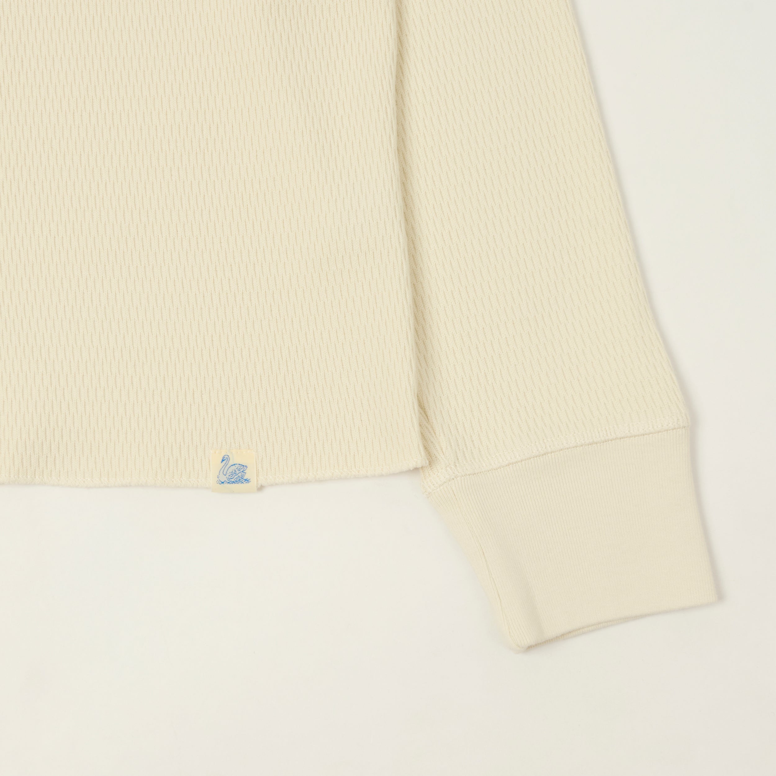 Merz b. Schwanen Classic Fit Long Sleeve Thermal Henley - Nature