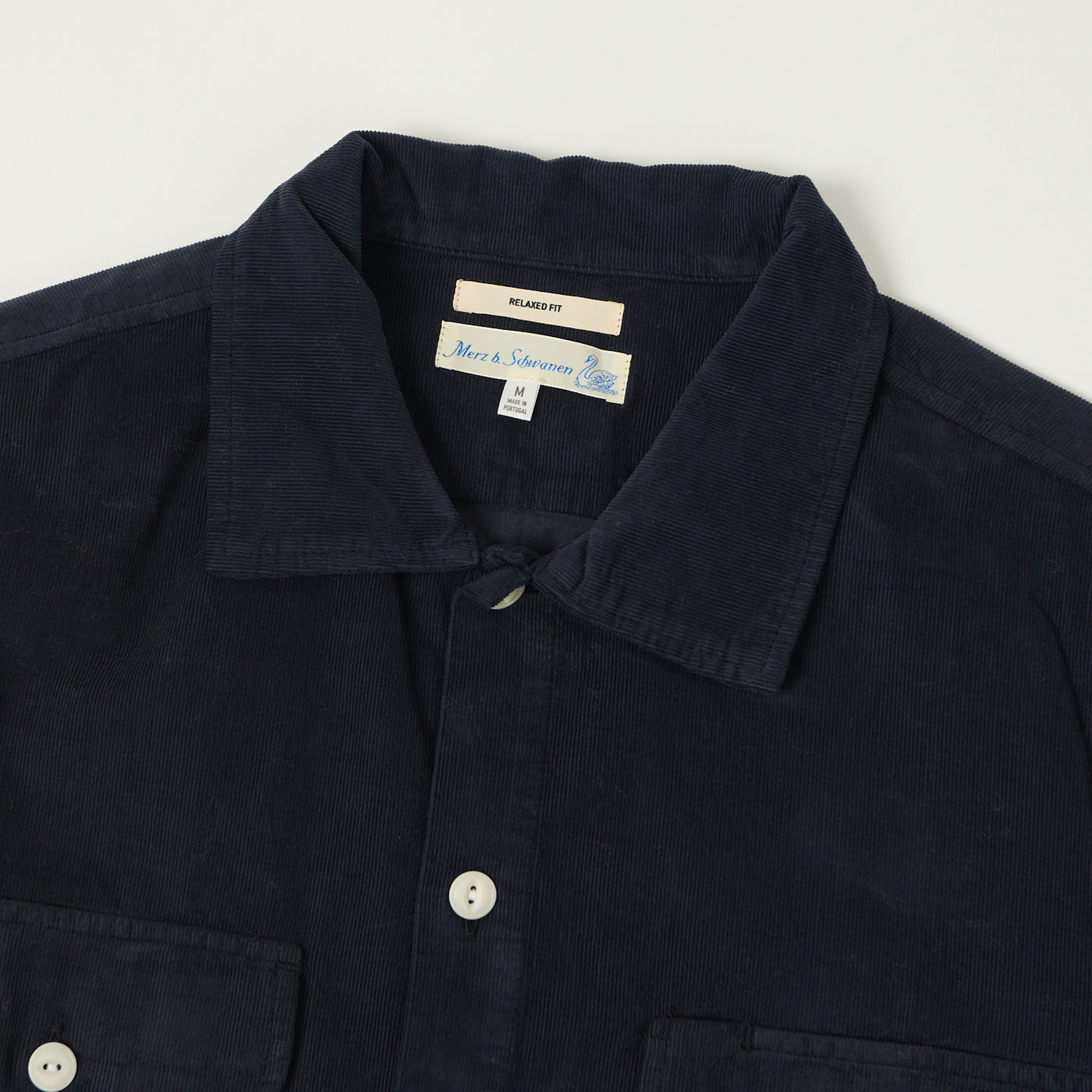 Merz b. Schwanen 'Good Basics' Organic Corduroy Shirt - Night Blue