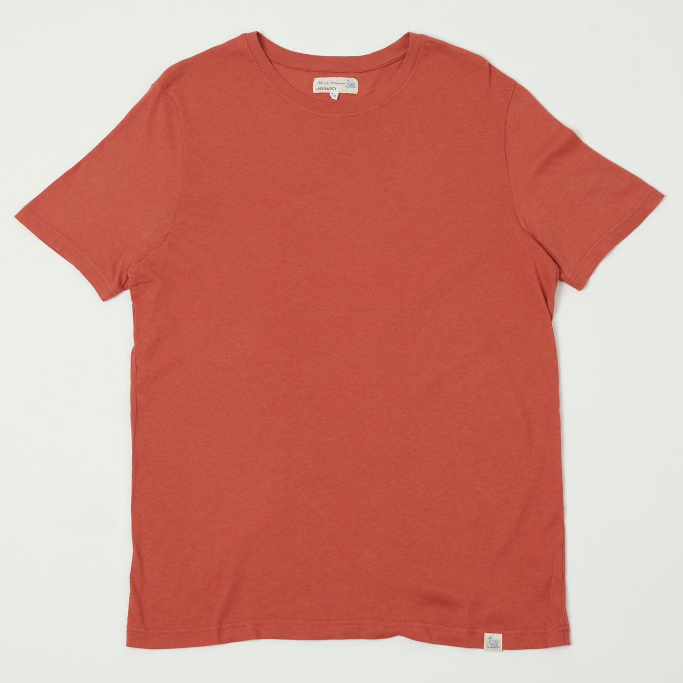 Merz b. Schwanen 'Good Basics' Vintage Wash T-Shirt - Newman Red
