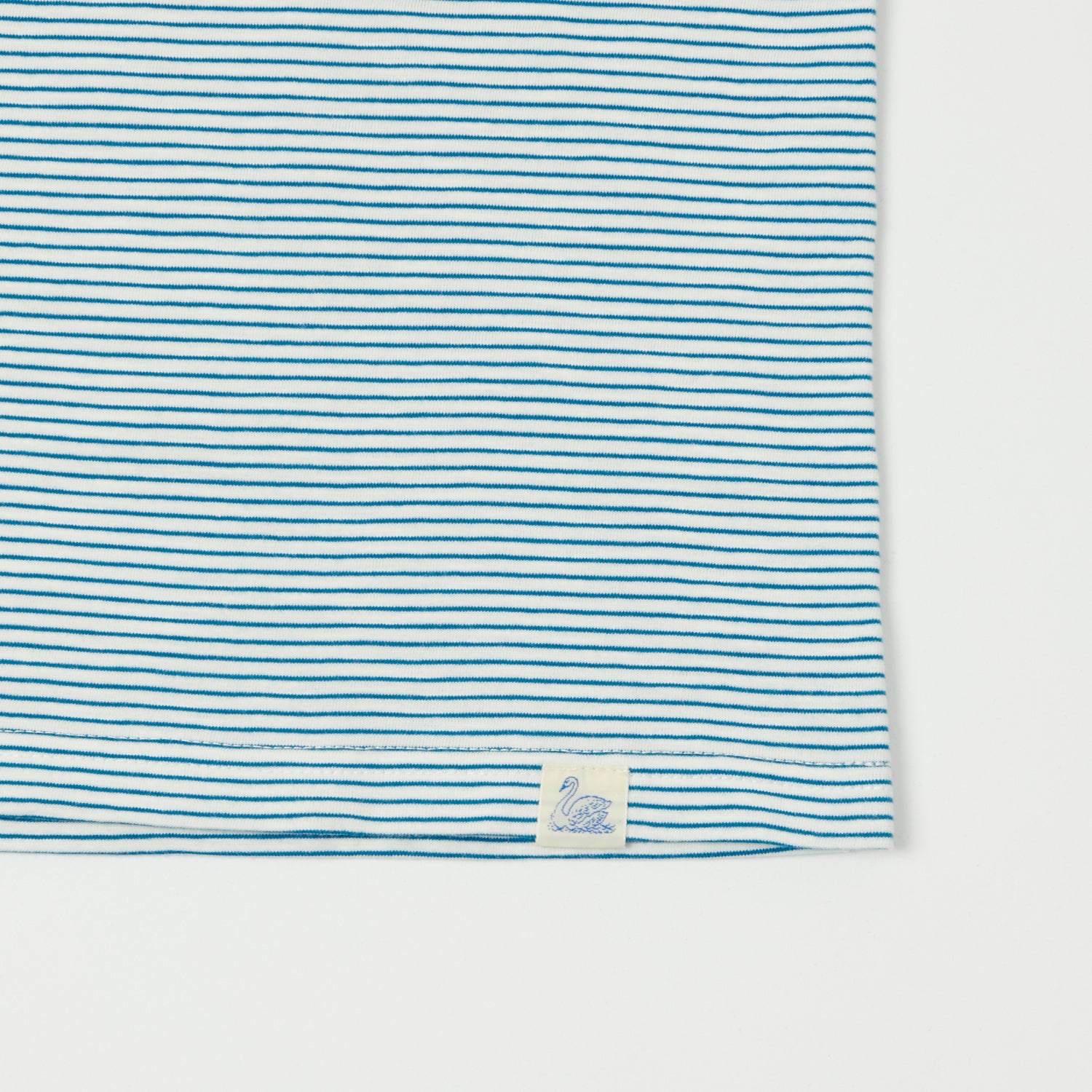 Merz b. Schwanen 'Good Basics' Lightweight Stripe T-Shirt - White/Aqua