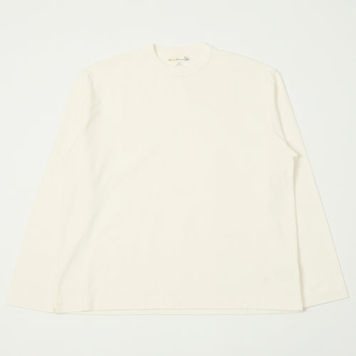 Merz b. Schwanen 'Good Basics' Long Sleeve Boxy Cropped T-Shirt - White