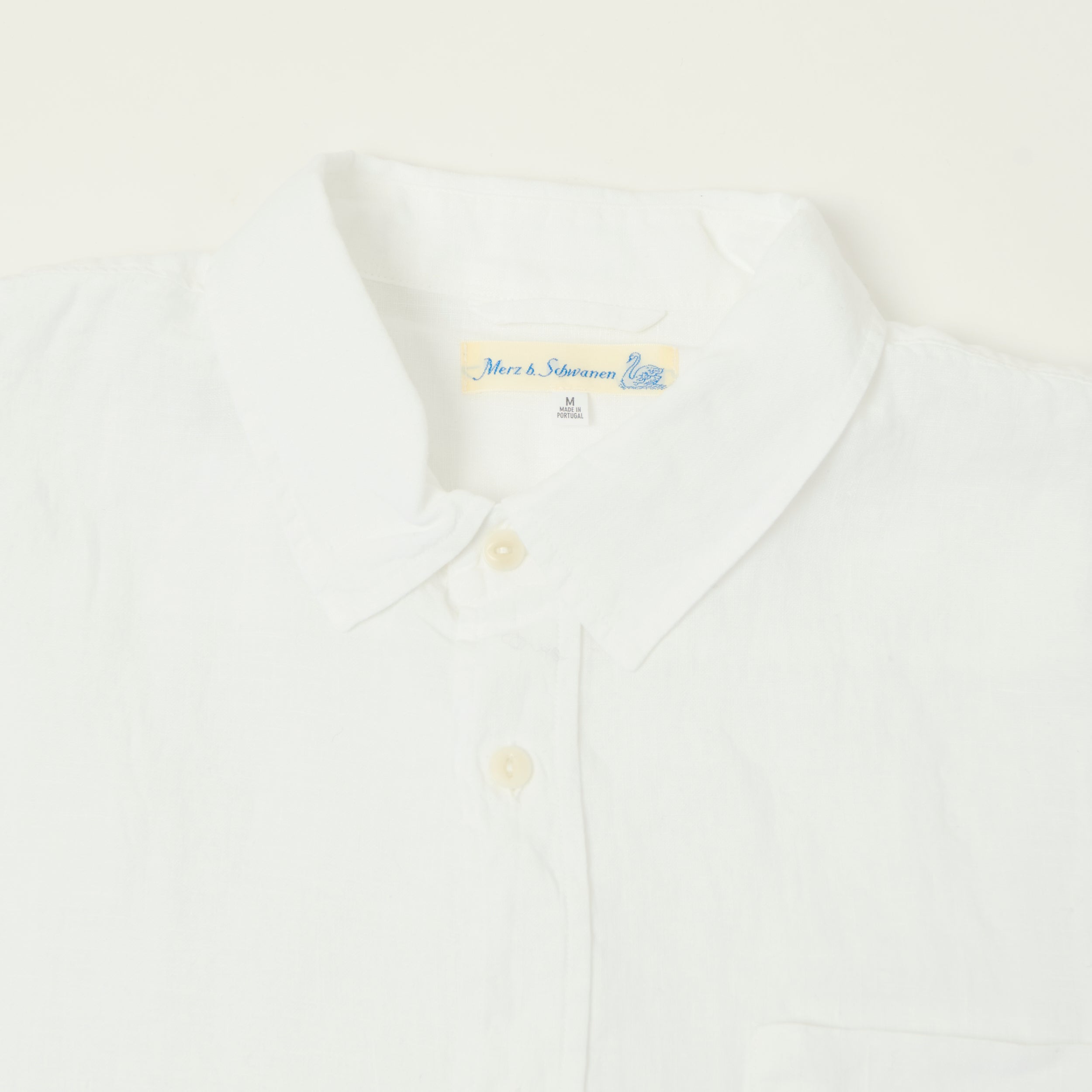 Merz b. Schwanen 'Good Basics' Relaxed Fit Linen Shirt - White