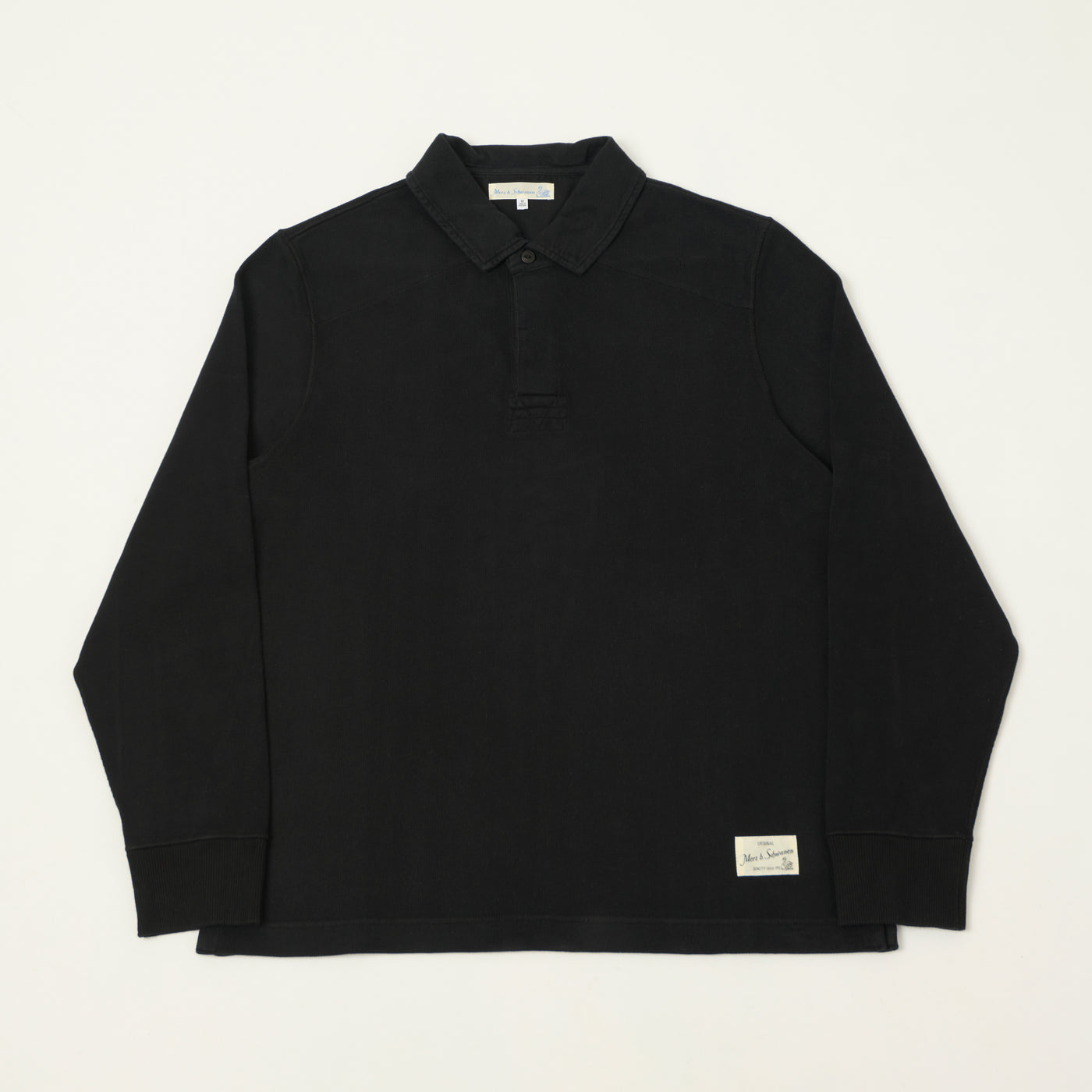 Merz b. Schwanen 'Good Basics' Rugby Shirt - Deep Black