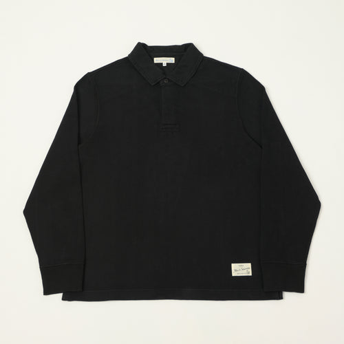 Merz b. Schwanen 'Good Basics' Rugby Shirt - Deep Black