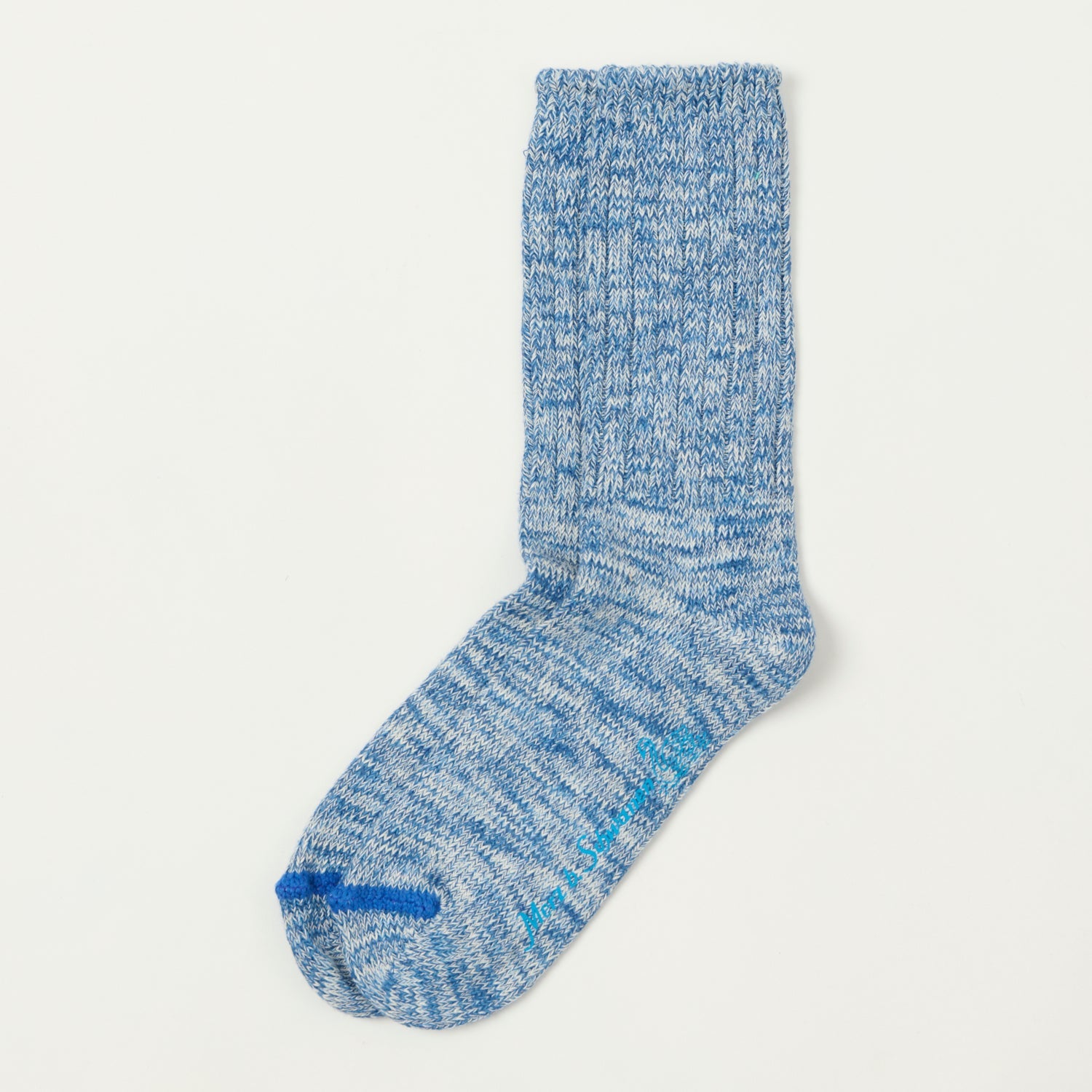 Merz b. Schwanen GS07 Melange Sock - Denim Blue/Nature