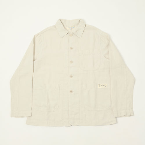 Merz b. Schwanen 'Good Basics' Workers Linen Jacket - Light Stone