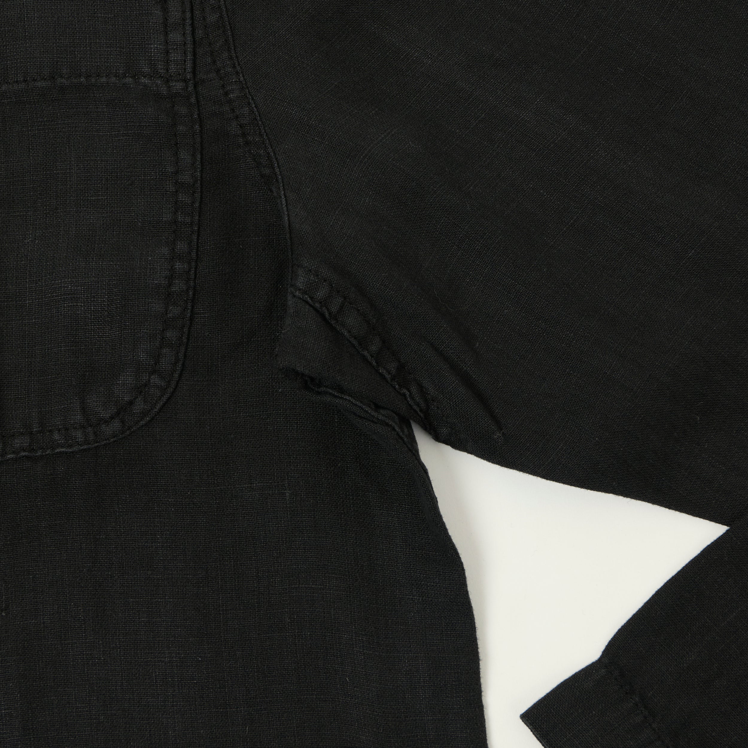 Merz b. Schwanen 'Good Basics' Workers Linen Jacket - Deep Black