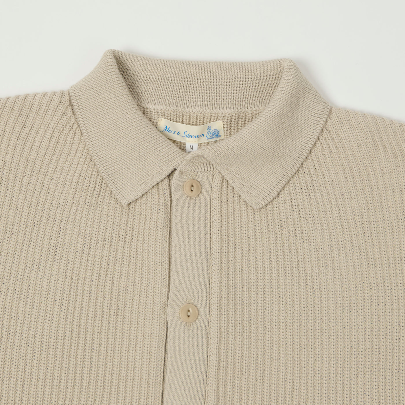 Merz b. Schwanen 'Good Basics' Button Up Knit Shirt - Sand