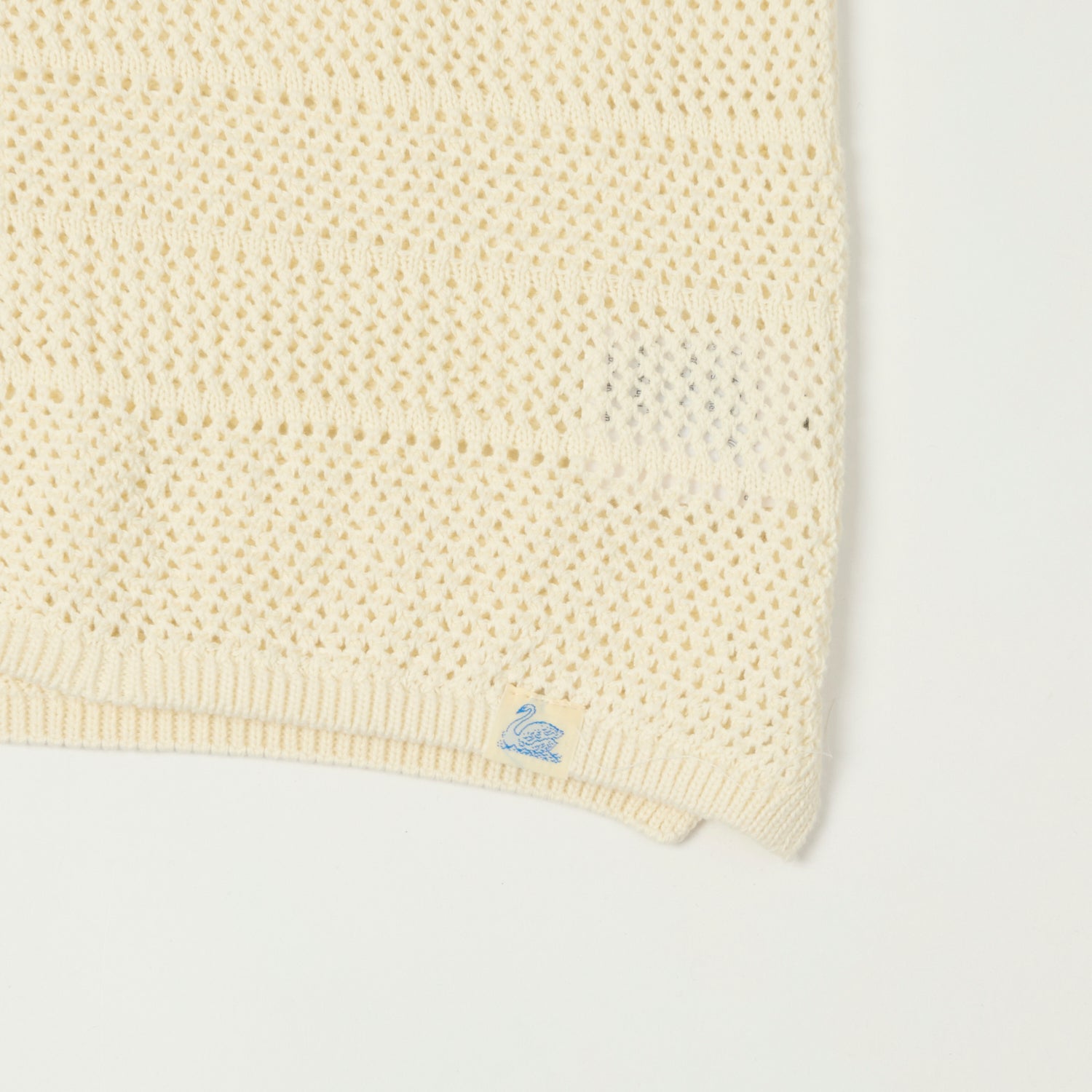 Merz b. Schwanen 'Good Basics' Crochet Polo Shirt - Nature