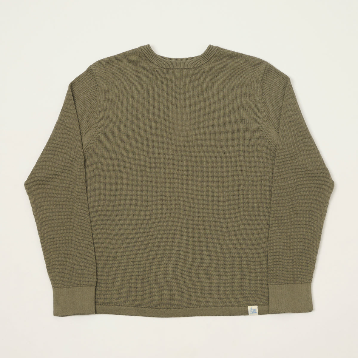 Merz b. Schwanen Lightweight Waffle Knit Sweater - Army
