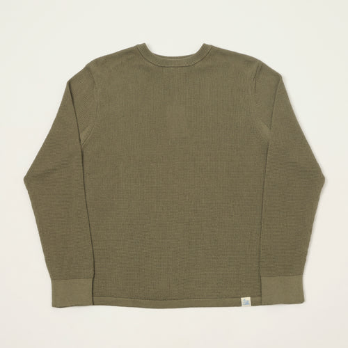 Merz b. Schwanen Lightweight Waffle Knit Sweater - Army
