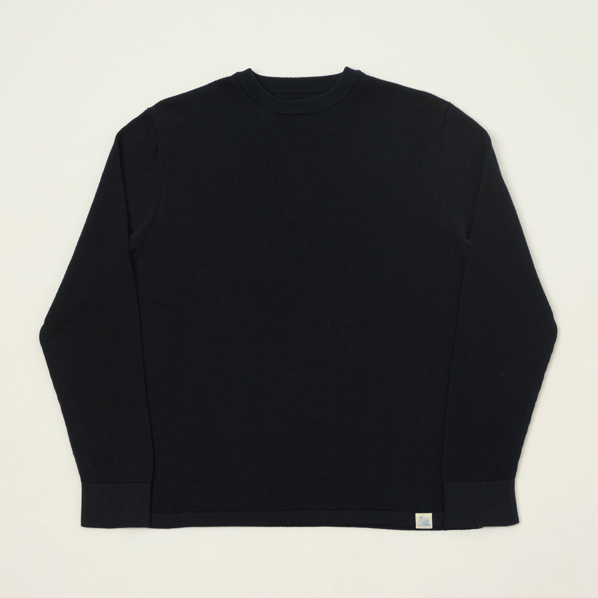 Merz b. Schwanen Lightweight Waffle Knit Sweater - Dark Navy